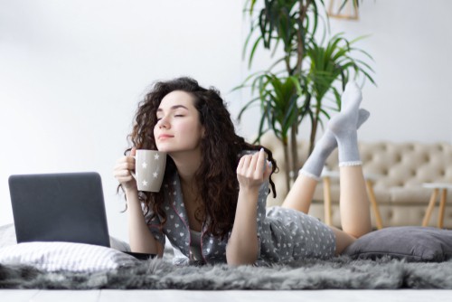 Women on a clean and fresh carpet